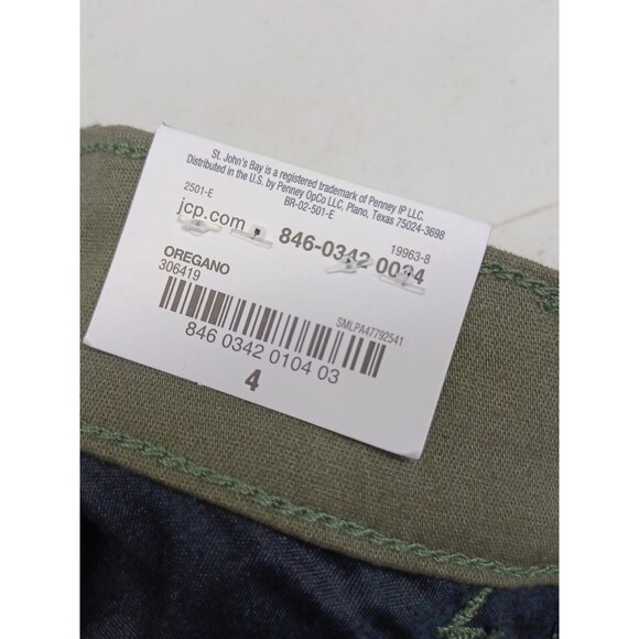 St. Johns Bay Womens Olive Green Solid Capri Pants Cropped Sz 4 - Picture 8 of 8